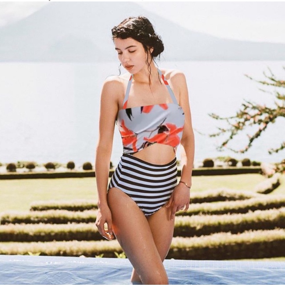 Albion Island Hopper Swimsuit in Sea Glass and Stripes